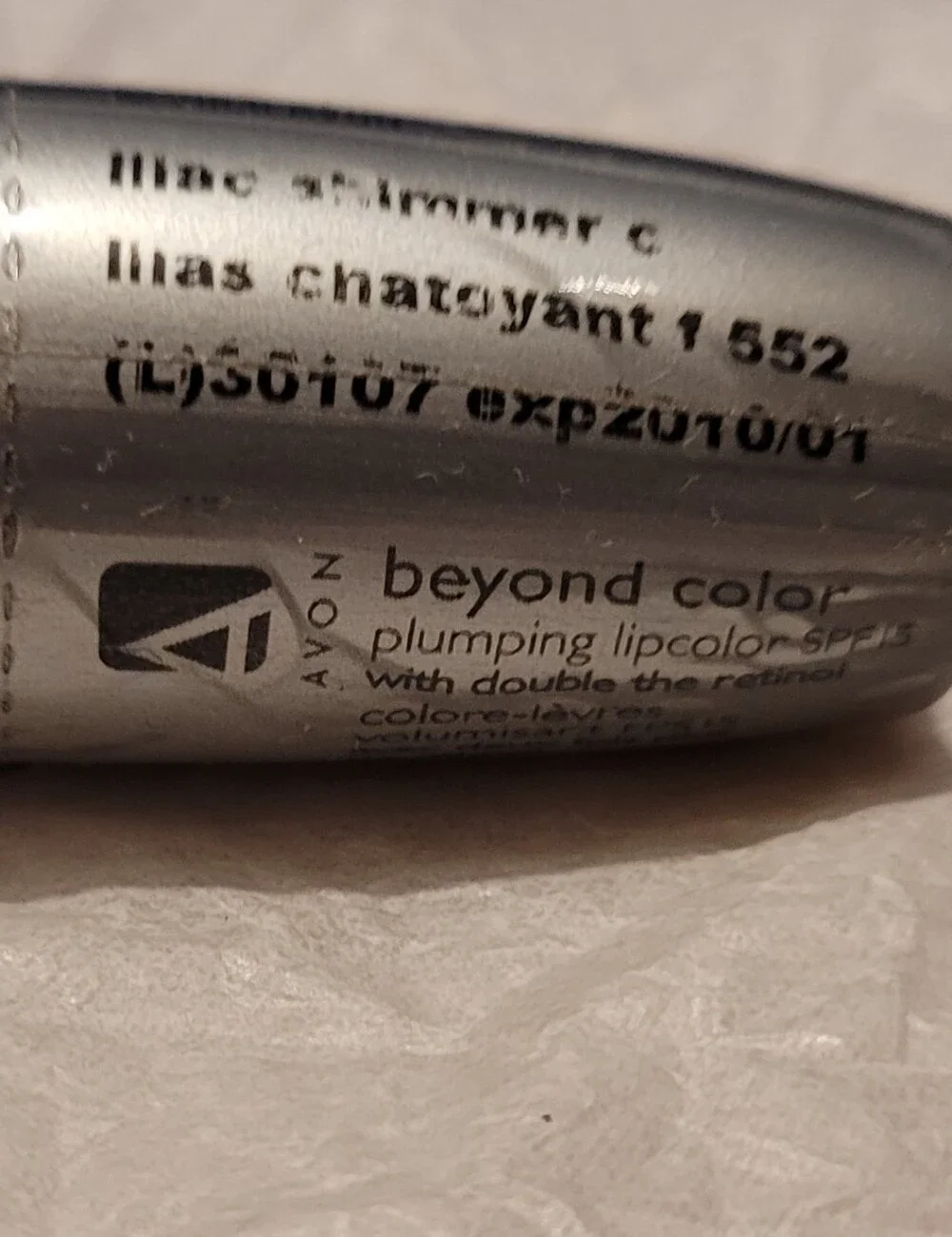 Vintage Avon Beyond Color Lilac Shimmer Silver Metallic Tube New In Wrapper